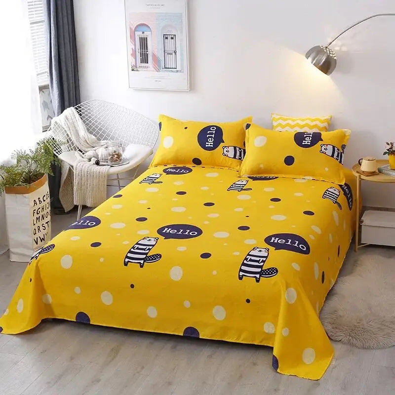 Bed Sheet Winter Thick 100% Cotton Solid Mattress Set – Cozy & Durable Home Bedding