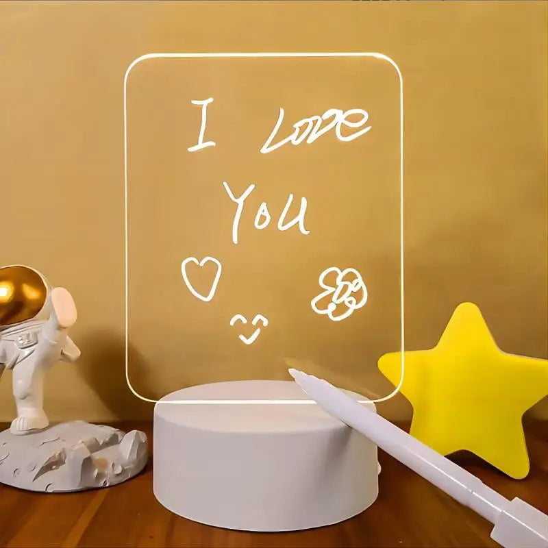 Personalized LED Message Board – Erasable Acrylic Night Light for Kids & Gifts