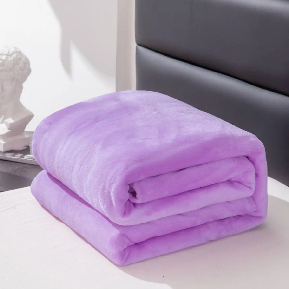 Simple & Plain Colored Plush Blanket – Thickened Farley Plush Multifunctional Cover