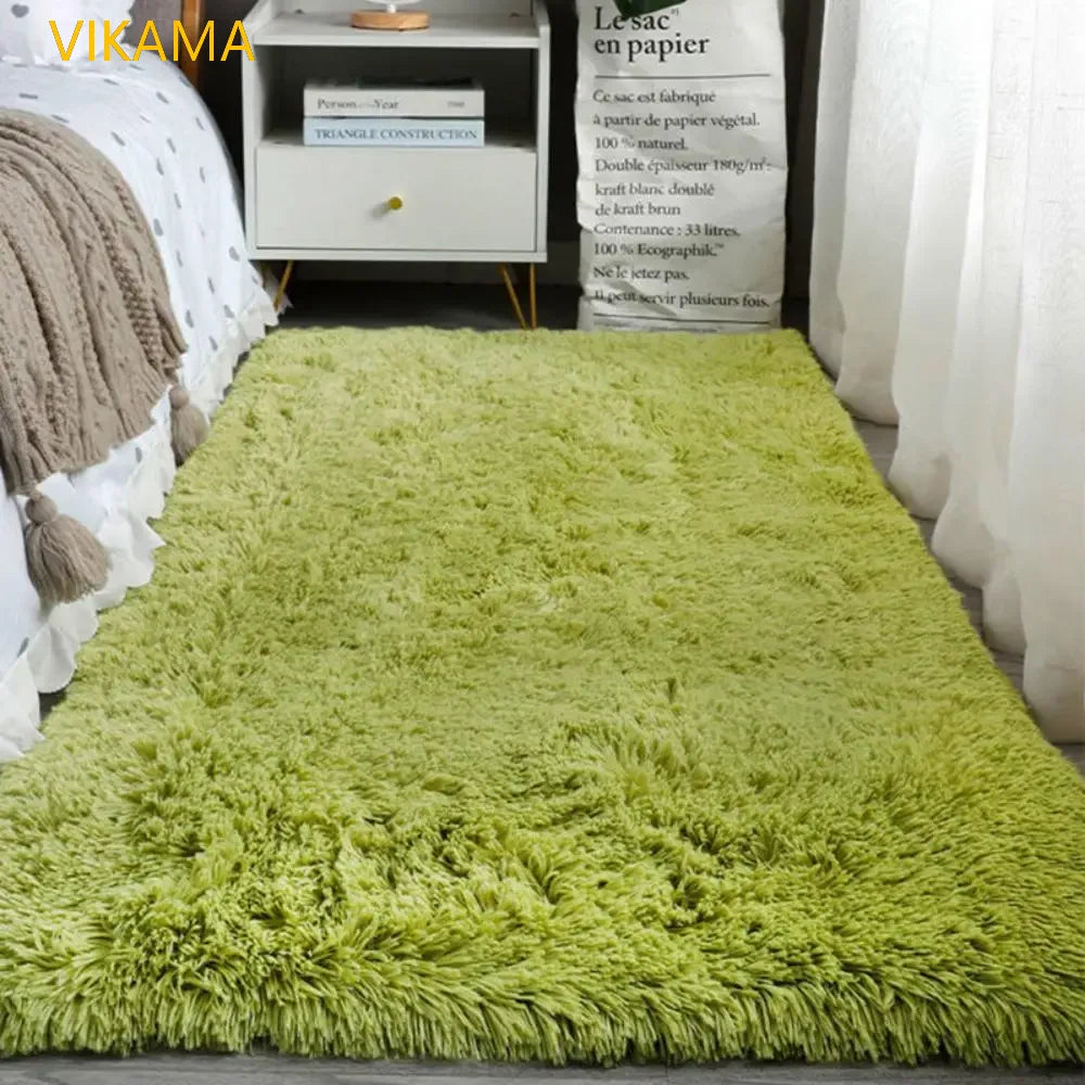 VIKAMA Silk Wool Rug – Soft Non-Slip Luxury Mat for Living Room & Bedroom