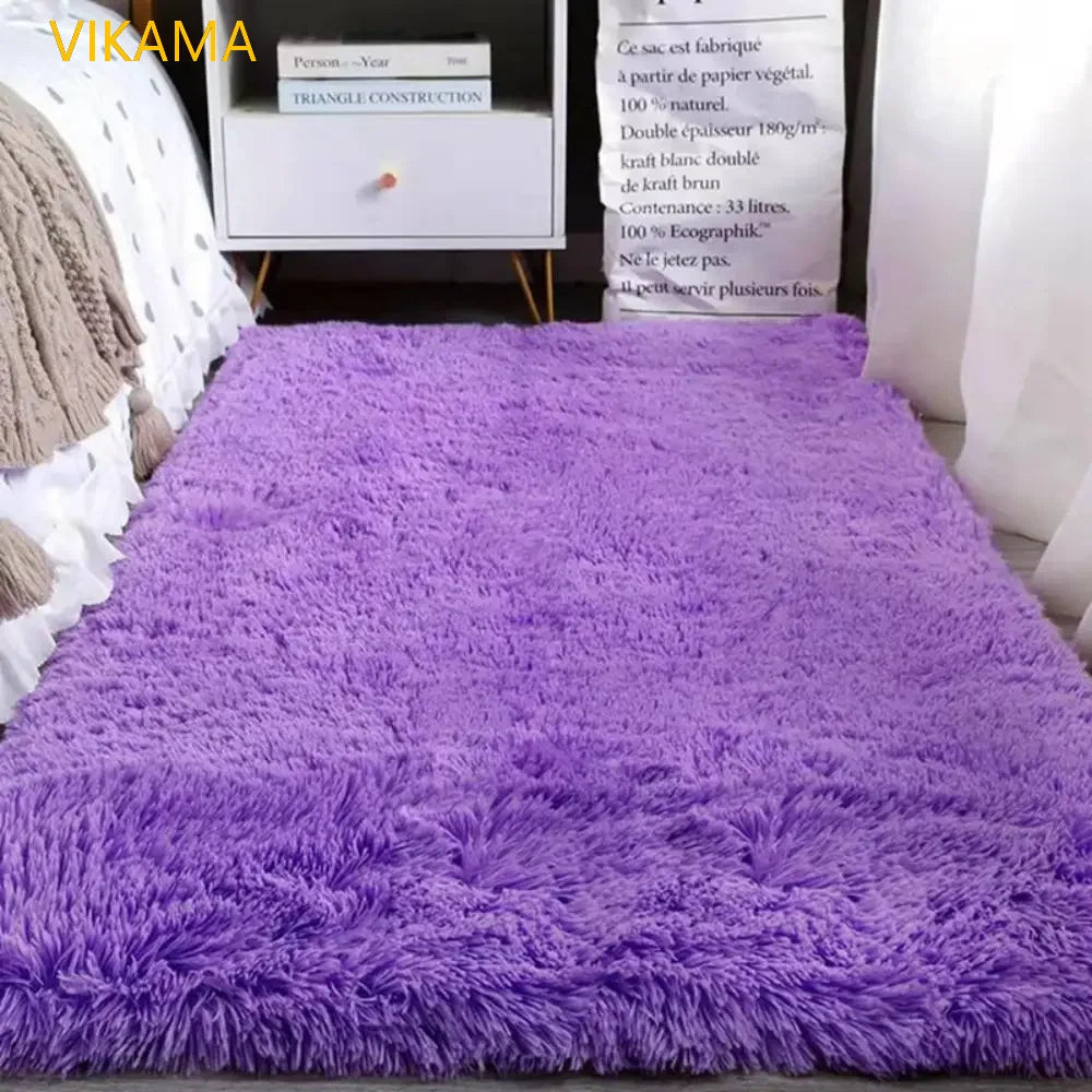 VIKAMA Silk Wool Rug – Soft Non-Slip Luxury Mat for Living Room & Bedroom