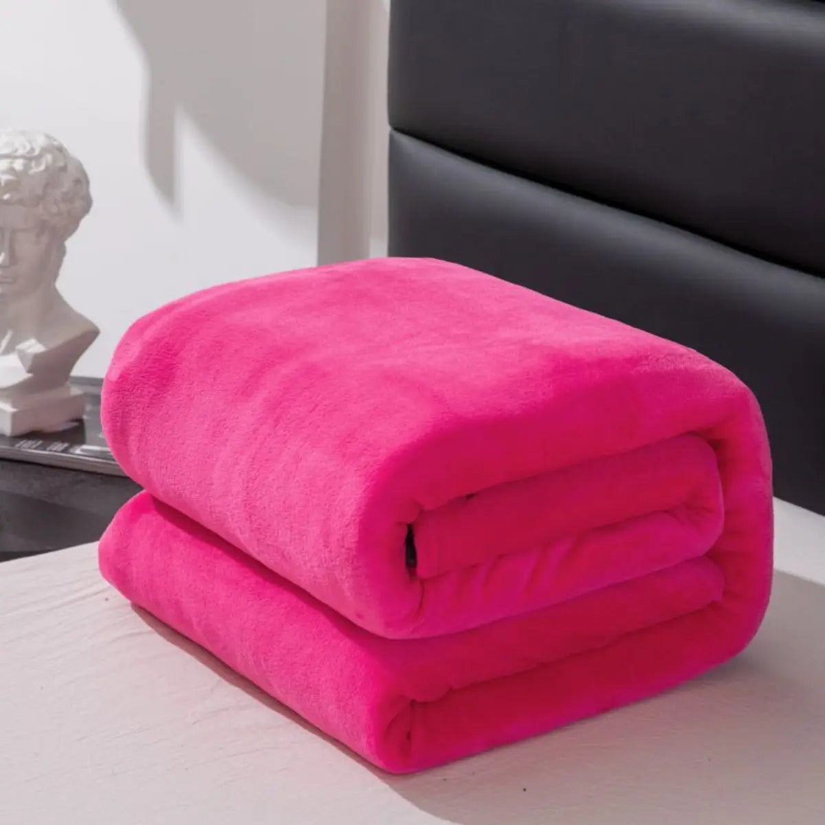 Simple & Plain Colored Plush Blanket – Thickened Farley Plush Multifunctional Cover