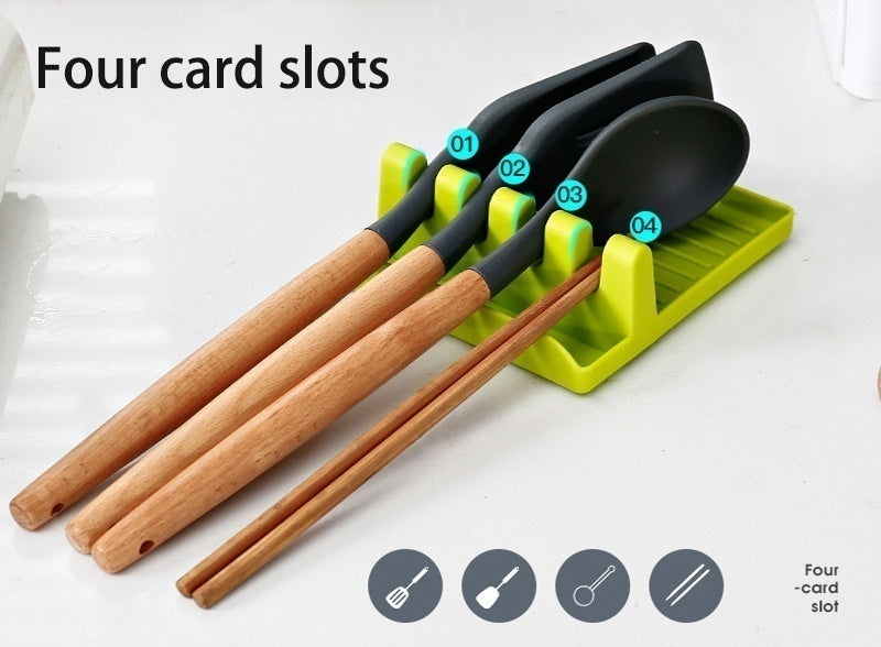 Kitchen Spoon Holder & Spatula Rack Organizer | Non-Slip Chopsticks Holder for Neat & Tidy Cooking Space