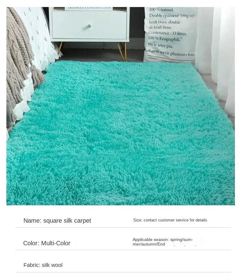 VIKAMA Silk Wool Rug – Soft Non-Slip Luxury Mat for Living Room & Bedroom
