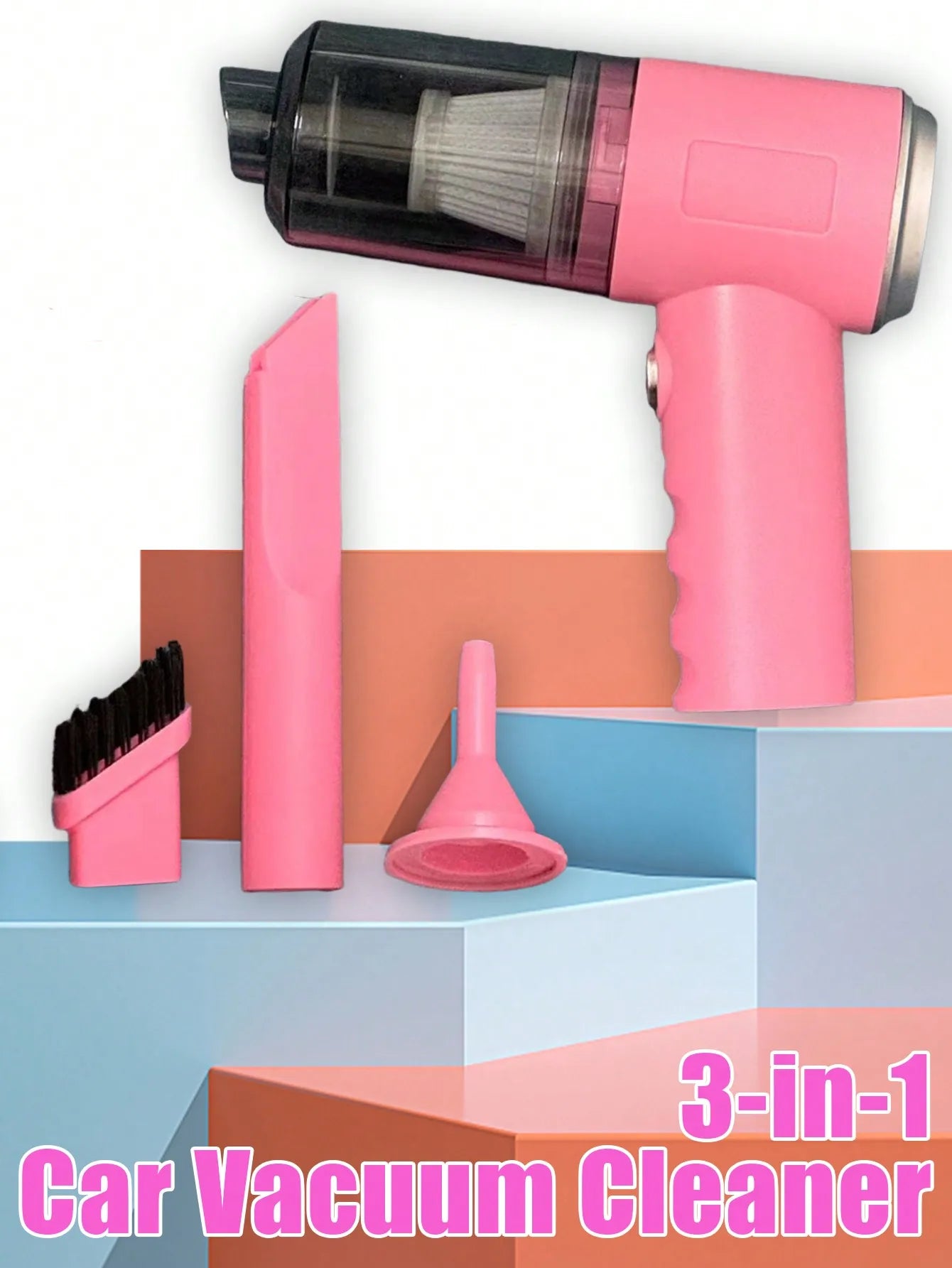 3-in-1 Vacuum Cleaner – USB Rechargeable Suction & Blowing Mini Vacuum for Car & Home
