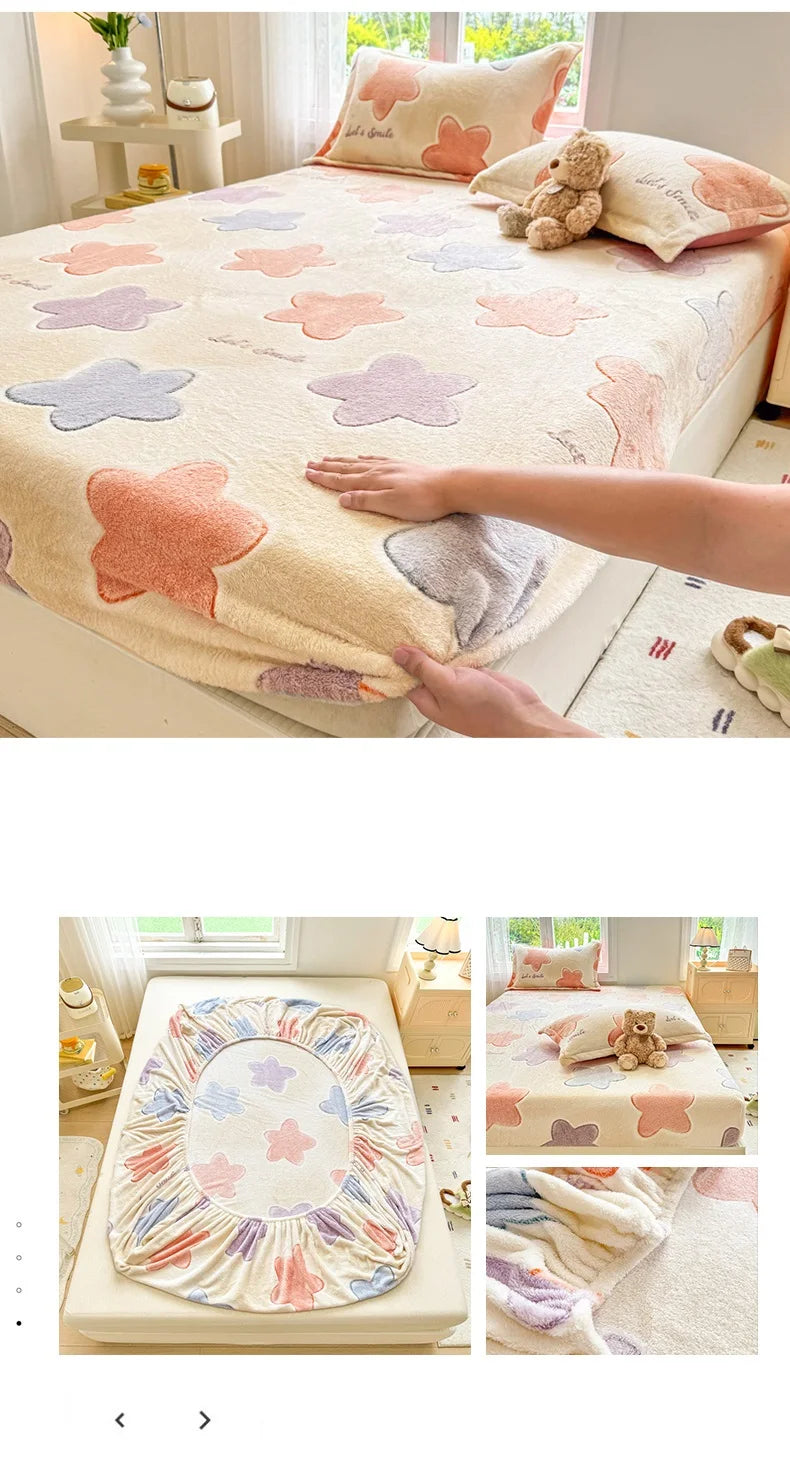 Warm Winter Bedsheet | Skin-Friendly Fitted Sheet | Mattress Protector for Adults & Kids | No Pillowcase