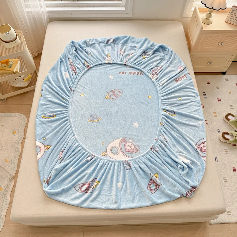 Warm Winter Bedsheet | Skin-Friendly Fitted Sheet | Mattress Protector for Adults & Kids | No Pillowcase