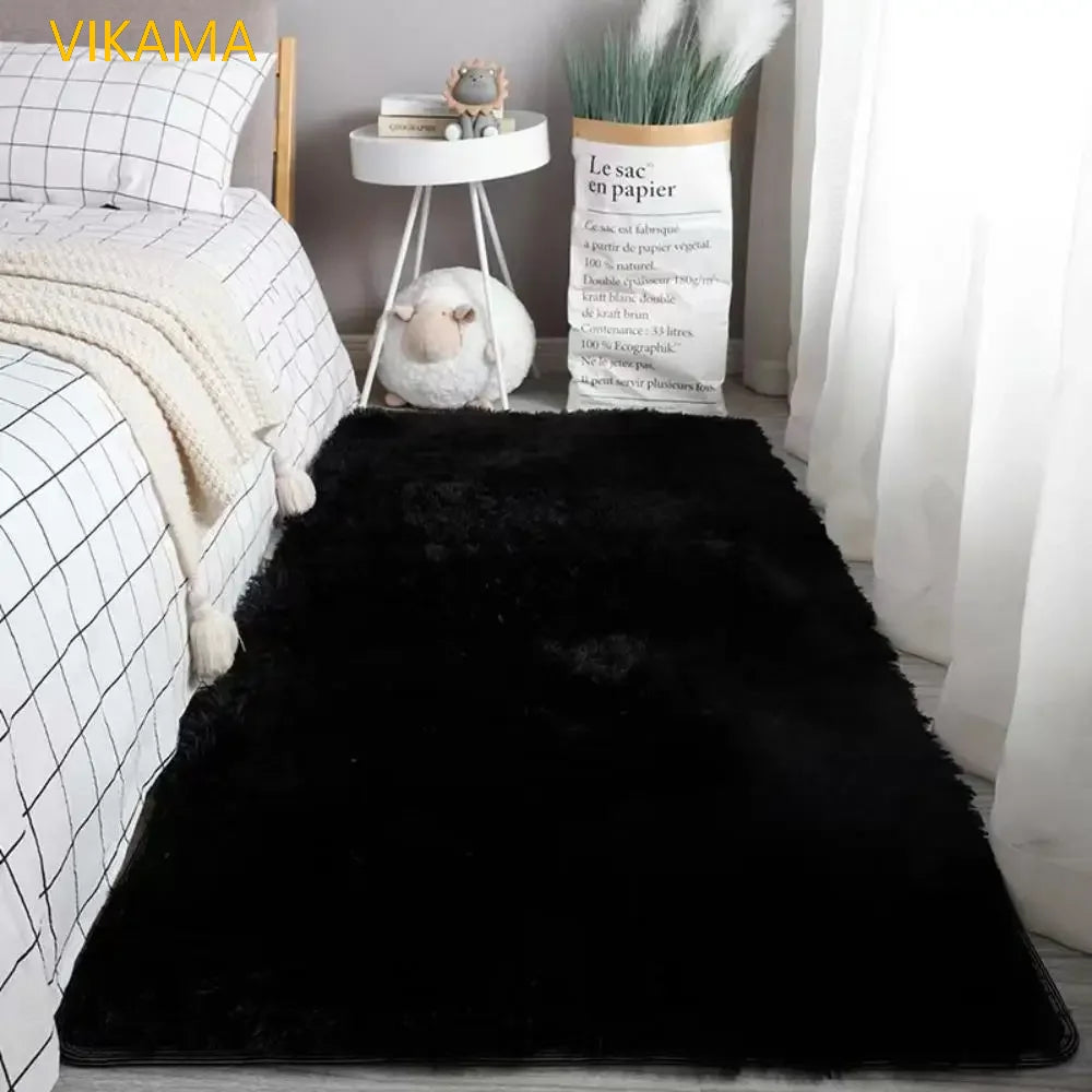 VIKAMA Silk Wool Rug – Soft Non-Slip Luxury Mat for Living Room & Bedroom