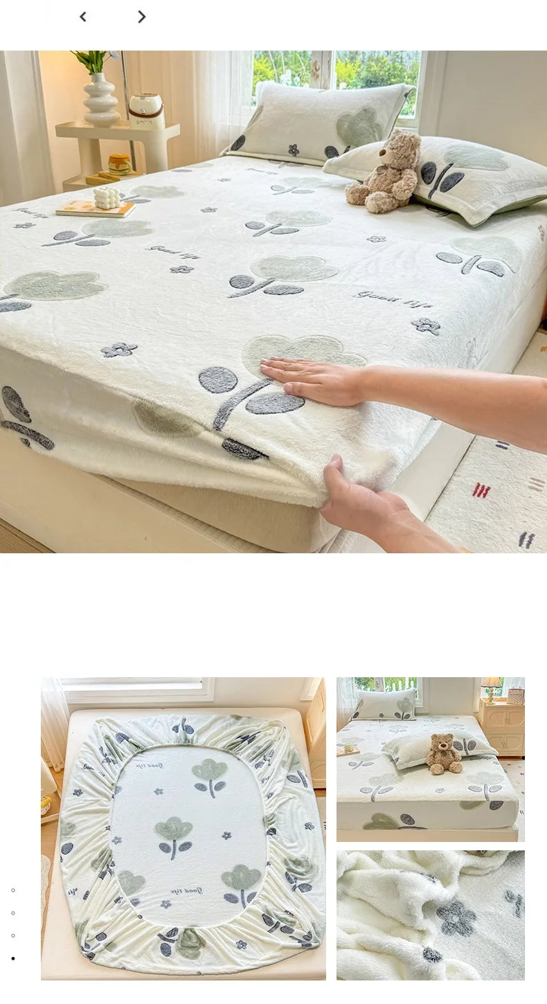 Warm Winter Bedsheet | Skin-Friendly Fitted Sheet | Mattress Protector for Adults & Kids | No Pillowcase