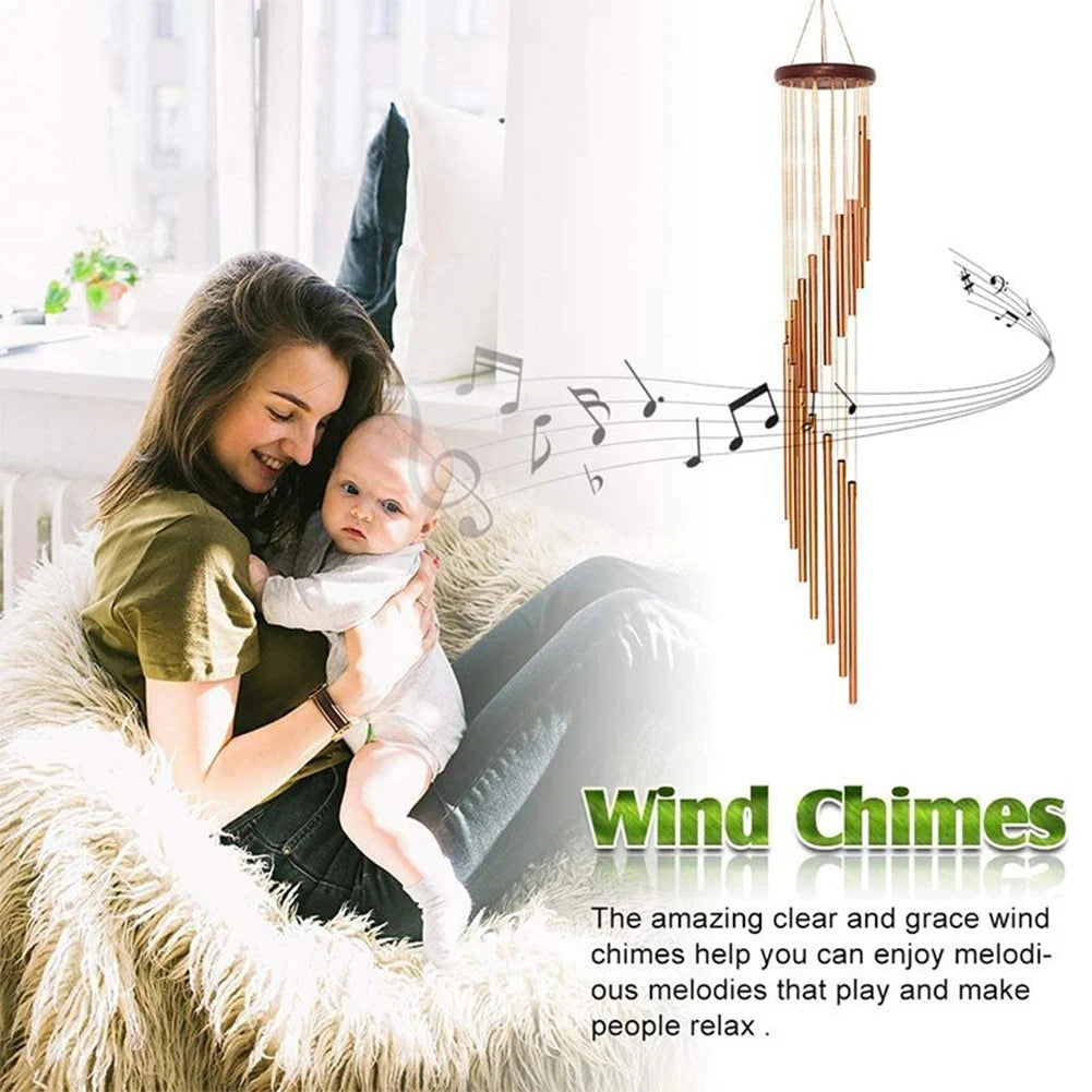 Aluminum Wind Chimes with Hook – Gold & Silver Tubes for Outdoor, Memorial, or Gift Decor