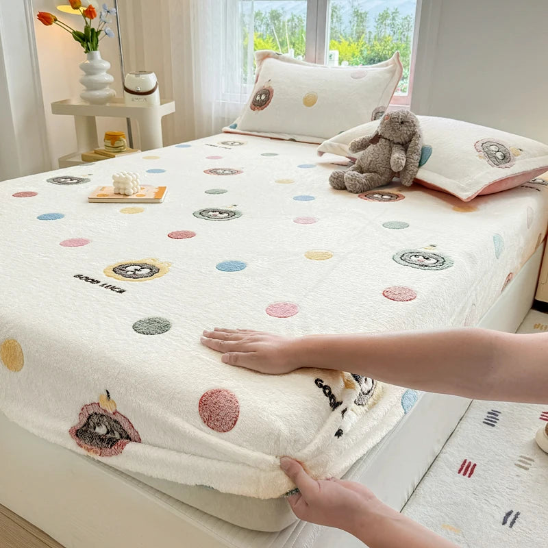 Warm Winter Bedsheet | Skin-Friendly Fitted Sheet | Mattress Protector for Adults & Kids | No Pillowcase