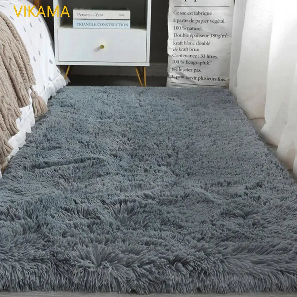 VIKAMA Silk Wool Rug – Soft Non-Slip Luxury Mat for Living Room & Bedroom