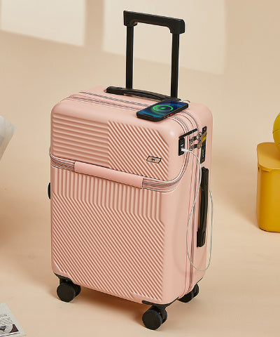 US Multi-Functional Front Fastening Luggage – Large Capacity Travel Suitcase
