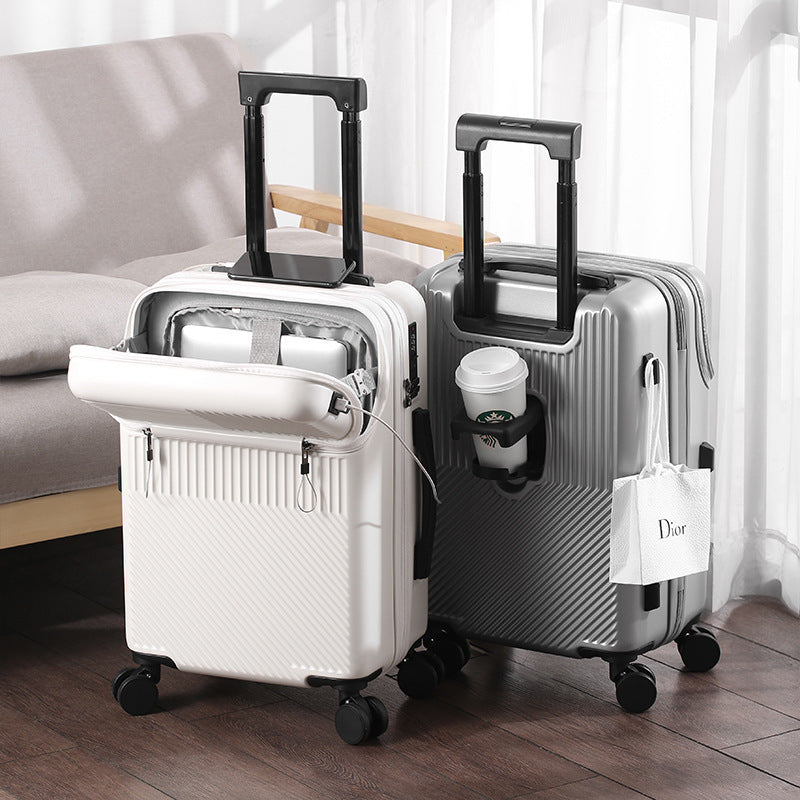 US Multi-Functional Front Fastening Luggage – Large Capacity Travel Suitcase