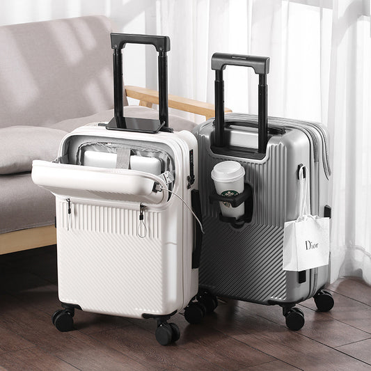 US Multi-Functional Front Fastening Luggage – Large Capacity Travel Suitcase