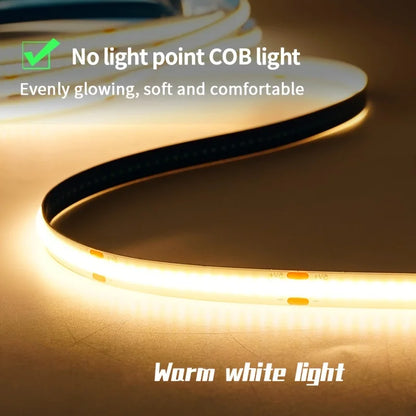 LED COB Light Strip with Touch Dimmer – USB Flexible Indoor Lighting for Room & Decor