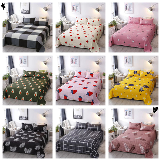 Bed Sheet Winter Thick 100% Cotton Solid Mattress Set – Cozy & Durable Home Bedding