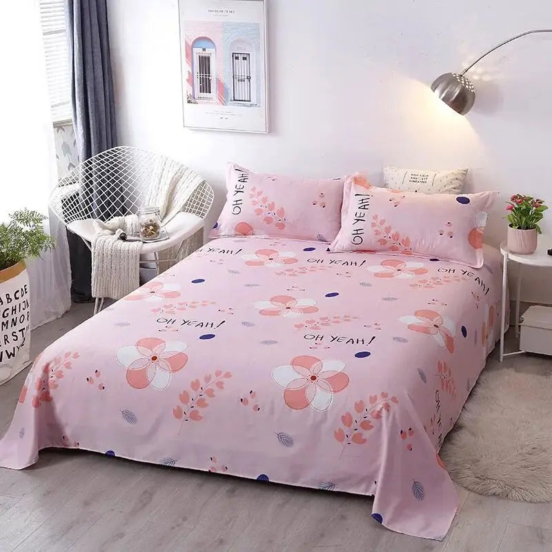 Bed Sheet Winter Thick 100% Cotton Solid Mattress Set – Cozy & Durable Home Bedding