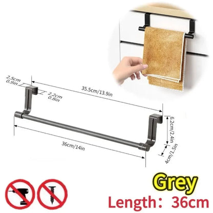 Stainless Steel Door Back Towel Rack – Multi-Purpose Kitchen & Home Holder