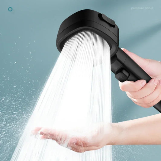 High Pressure 3-Mode Shower Head | Water Saving Adjustable Shower Head with One-Key Stop & Massage Spray