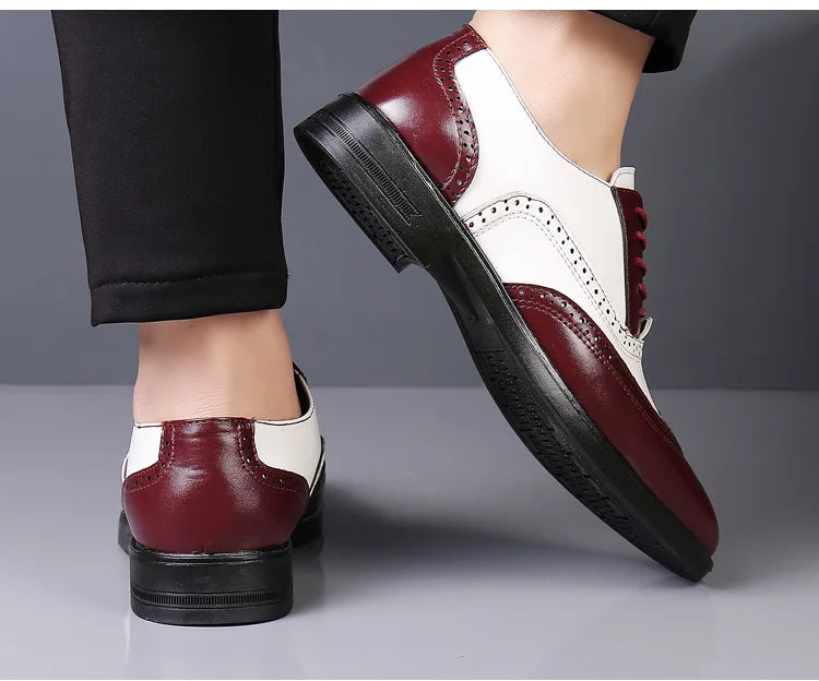Italian Men’s Oxford Dress Shoes – Elegant Classic Brogue Formal Shoes for Business & Fashion (Zapatos Formales De Hombre)