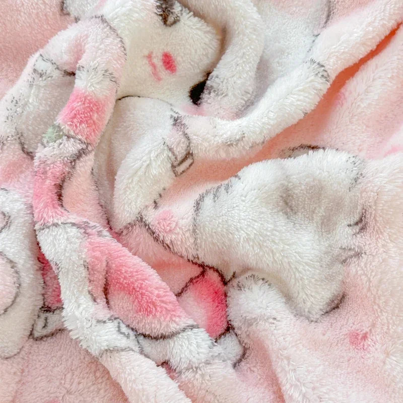 Fluffy Plush Cartoon Fleece Bed Sheet | Double Bed | Winter Warm