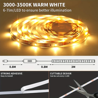 LED Strip Light with Motion Sensor – USB Powered Dimmable Lighting