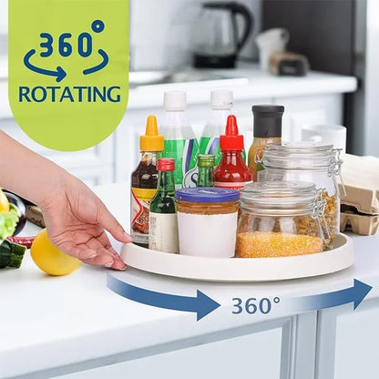 360° Turntable Lazy Susan Spice Organizer – Rotating Kitchen Rack