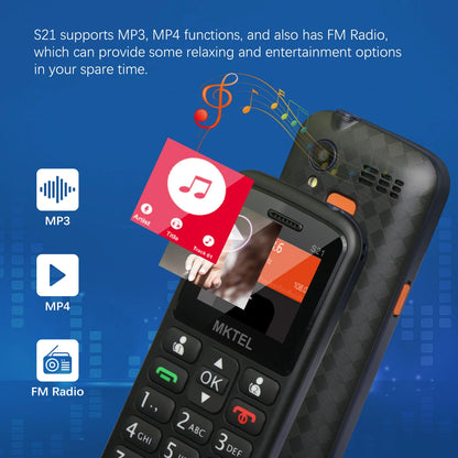 MKTEL S21 Feature Phone – 1.77" Screen, Dual SIM Dual Standby, 800mAh Battery, Loud Speaker, MP3/MP4, FM Radio, 2G GSM