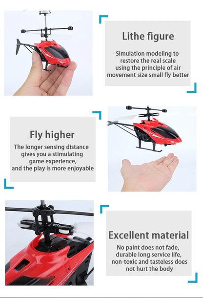Mini Rechargeable RC Drone for Kids – Fall-Resistant Safe Remote Control Helicopter Toy (No Remote Battery)