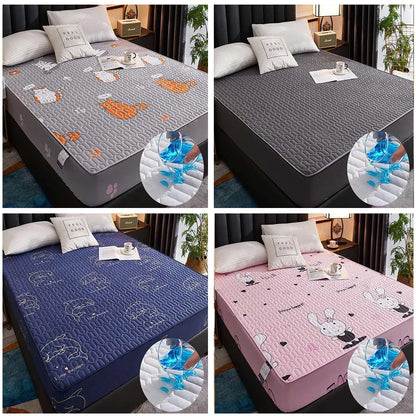 Waterproof Thicken Mattress Pad Protector | Skin-Friendly Durable Fitted Sheet Bed Cover | Latex Mat Cover 150x200 / 160x200 / 180x200