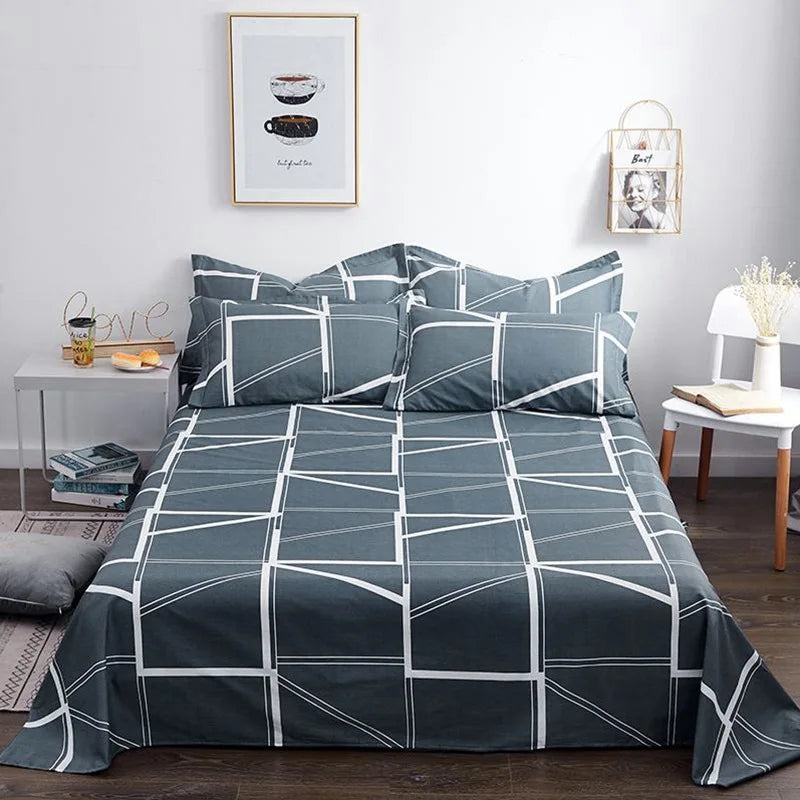Winter Simple Style Student Hostel Sheet – Easy-Clean Printed Bedding for Dorms & Hostels