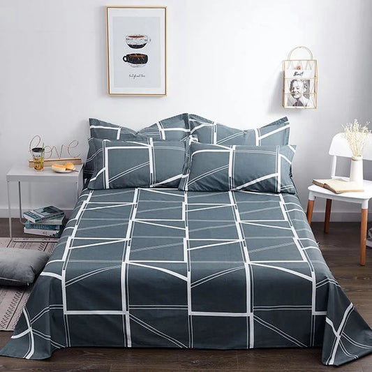 Winter Simple Style Student Hostel Sheet – Easy-Clean Printed Bedding for Dorms & Hostels