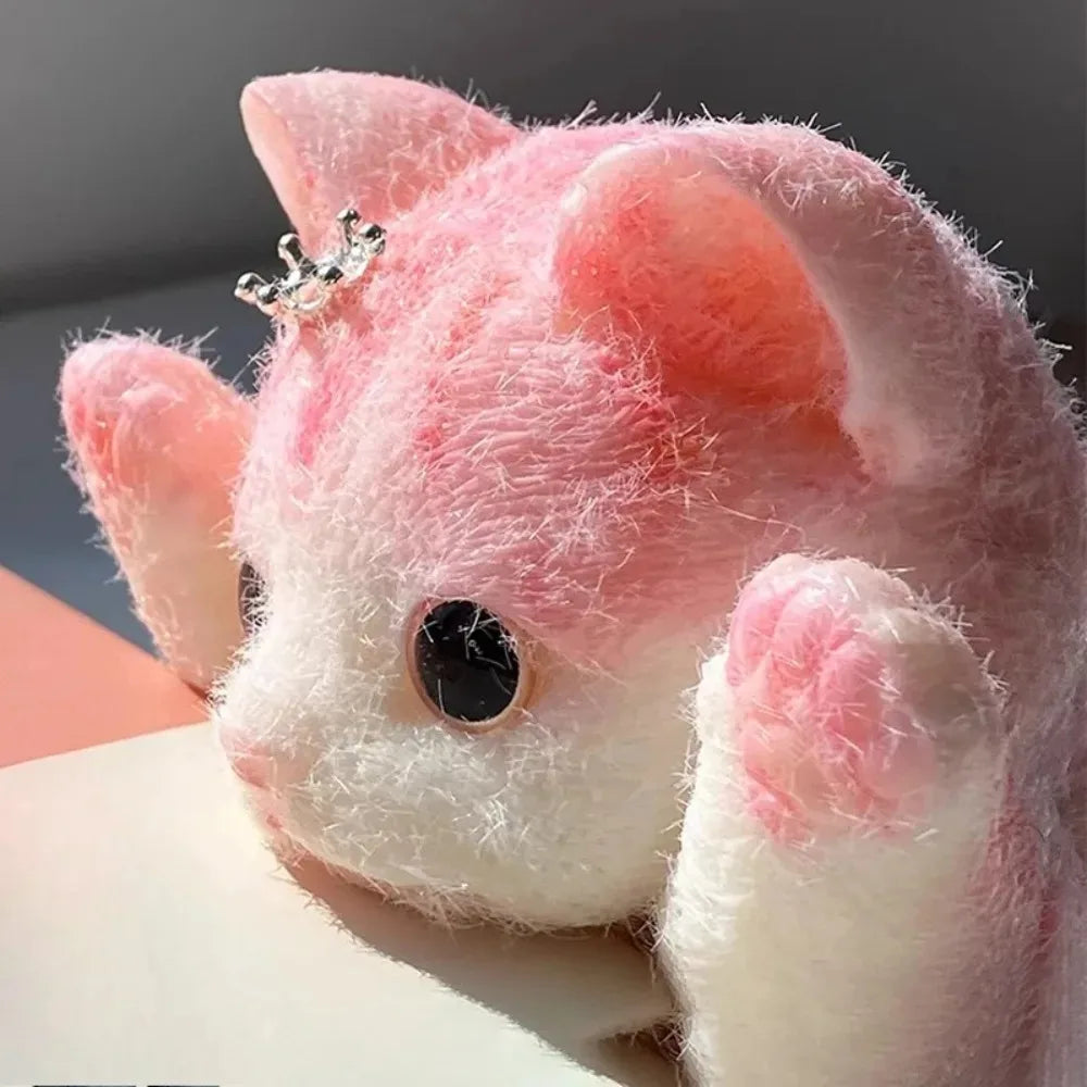 Realistic Fluffy Cat Stress Relieving Toy – Simulation Cat Doll Squeeze Gift for Kids & Adults