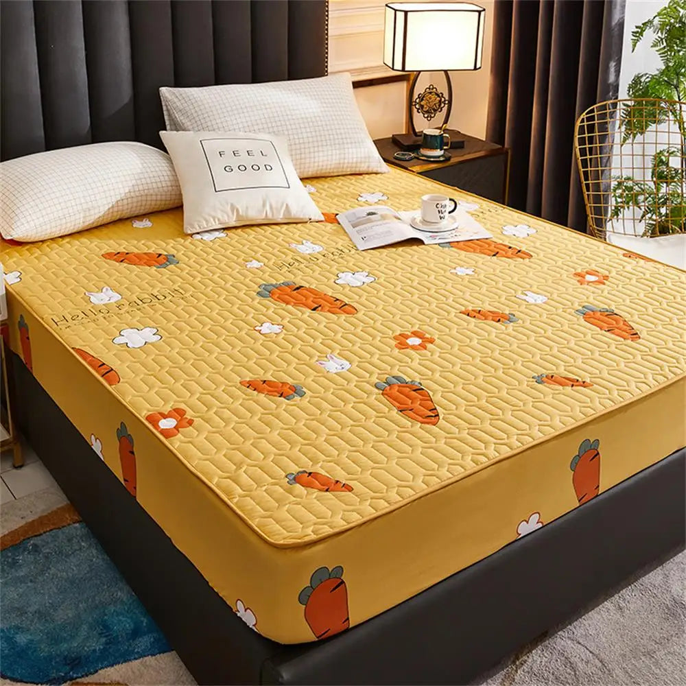 Waterproof Thickened Mattress Pad Protector – Skin-Friendly Durable Fitted Bed Sheet Cover, Latex Mat Cover (120x200 / 150x200 / 180x200)