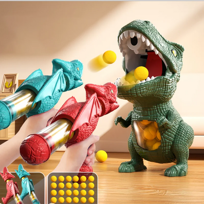 Dinosaur Shooting Tyrannosaurus Rex Toy – Soft Bullet Gun with Balls | Interactive Puzzle Toy for Kids & Parents