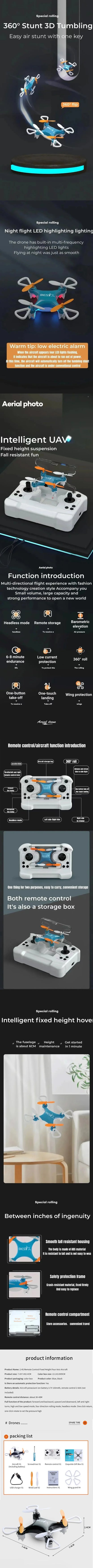 Mini Remote Control Drone – Fixed Height Micro Quadcopter Toy Aircraft for Kids & Beginners