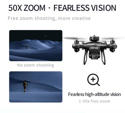 CS8 Mini Drone 4K HD Dual Camera – Professional Quadcopter with Obstacle Avoidance & 360° RC ESC Control