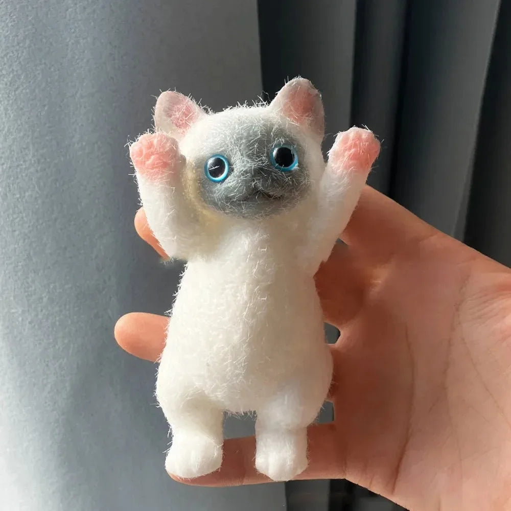 Realistic Fluffy Cat Stress Relieving Toy – Simulation Cat Doll Squeeze Gift for Kids & Adults