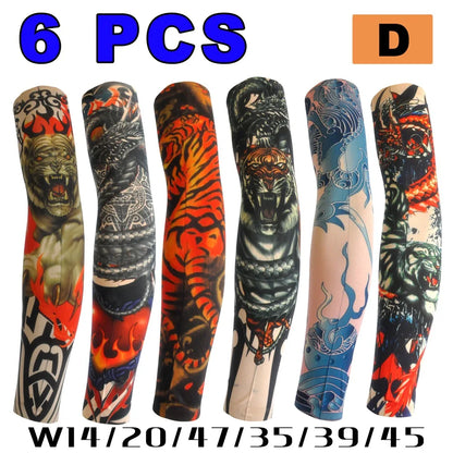 6 PCS Tattoo Sleeves for Men & Women – Elastic Arm Covers for Outdoor, Sports & Party Style