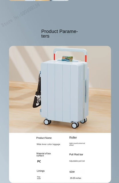 Multifunctional Trolley Luggage – Large Capacity Boarding Suitcase 20/22/24/26/28 Inch