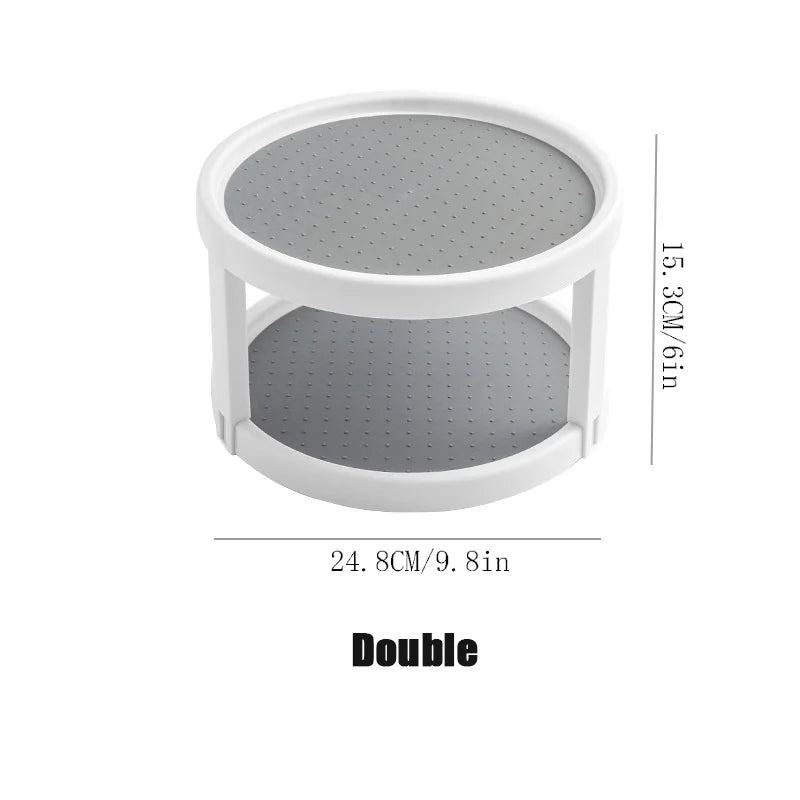 360° Turntable Lazy Susan Spice Organizer – Rotating Kitchen Rack
