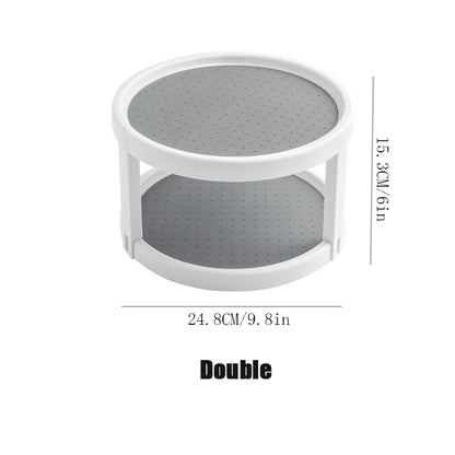 360° Turntable Lazy Susan Spice Organizer – Rotating Kitchen Rack