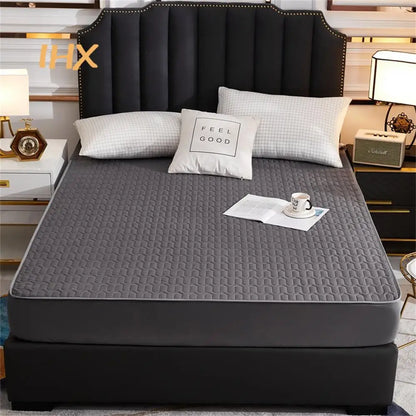Waterproof Thicken Mattress Pad Protector | Skin-Friendly Durable Fitted Sheet Bed Cover | Latex Mat Cover 150x200 / 160x200 / 180x200