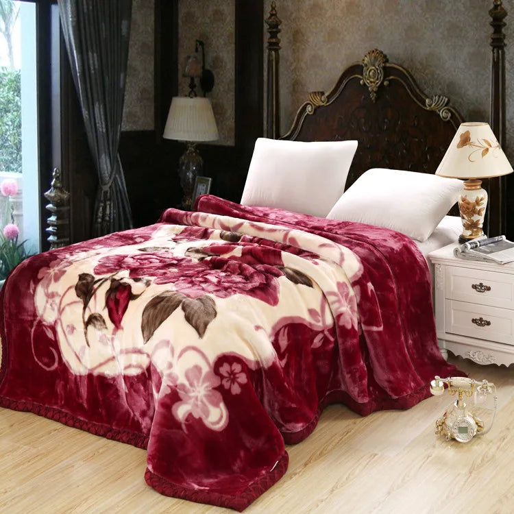 Ultra Soft Rose Throw Blanket – Cozy Heavy Microfiber Fleece for Bed, Sofa & Dormitory