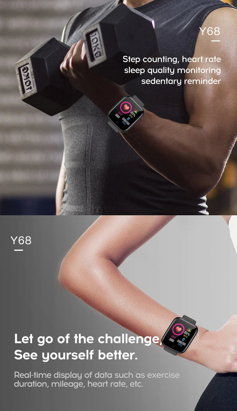 Smart Watch 2025 – Bluetooth Sports Fitness Tracker with Music Control, Sleep & Step Monitor for Men & Women