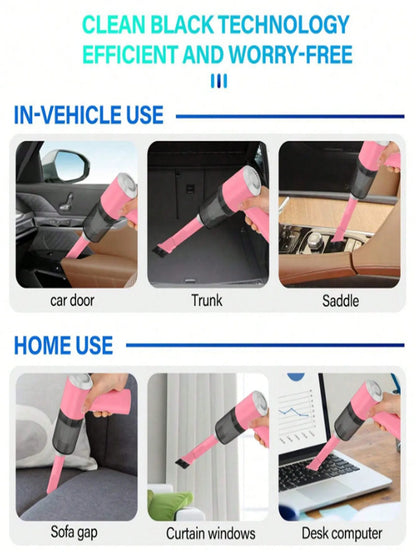 3-in-1 Vacuum Cleaner – USB Rechargeable Suction & Blowing Mini Vacuum for Car & Home