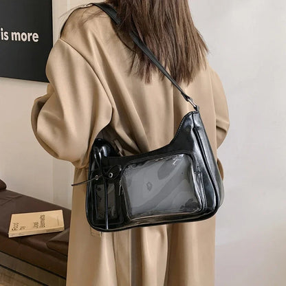 Women’s Korean Transparent Ita Shoulder Bag – Japanese Preppy Designer School Crossbody Purse