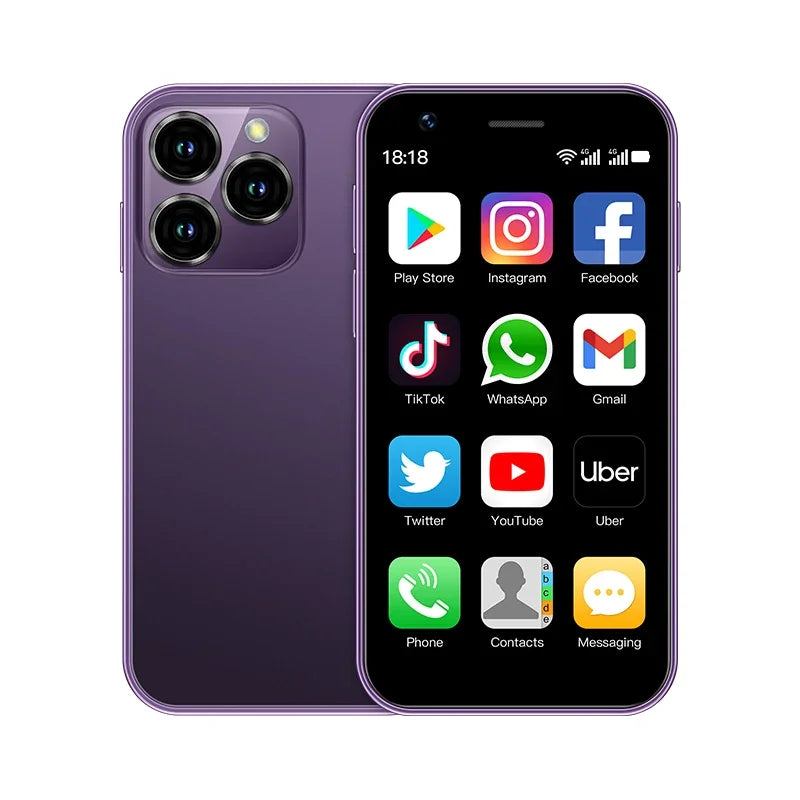 Mini 4G LTE Android 10 Smartphone | 3GB RAM 64GB ROM | 3" Display | 5MP Camera | Dual SIM | Play Store & WhatsApp