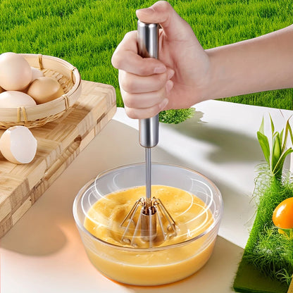 Stainless Steel Egg Beater – Semi-Automatic Hand Mixer for Baking & Cooking